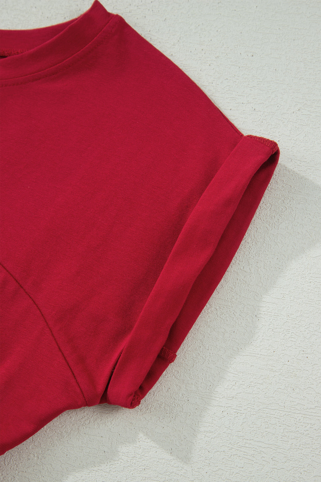 Racing Red Solid Color Cropped Tank Top and Jogger Pants Set