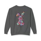 Easter Floral Bunny Crewneck Sweatshirt — Pink Bow Spring Pullover