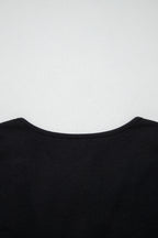 Black Plus Size Solid Color Bow Tie Peplum Tank Top