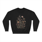 Floral Meadow Crewneck Sweatshirt — Neutral Wildflower Bouquet Graphic