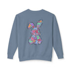 Easter Floral Bunny Crewneck Sweatshirt — Pink Bow Spring Pullover