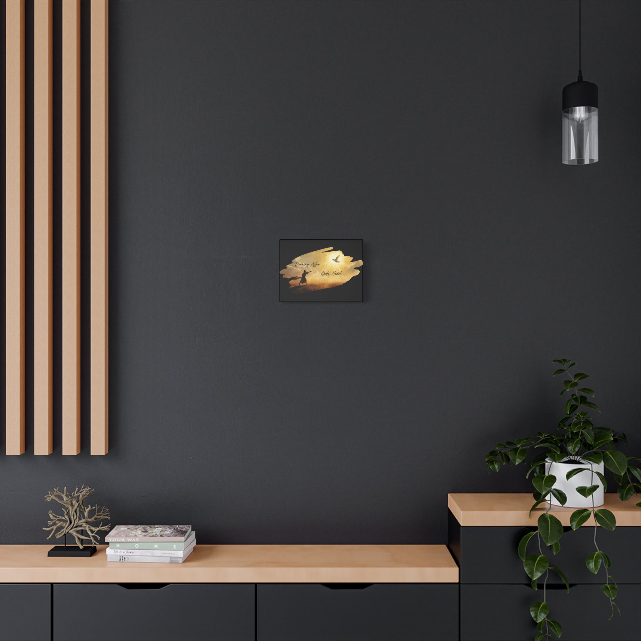Religious Canvas Art — "Running After God's Heart" Matte Stretched Wall Art