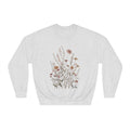 Floral Meadow Crewneck Sweatshirt — Neutral Wildflower Bouquet Graphic
