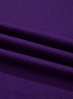 Tillandsia Purple Casual Plain Crew Neck Tee