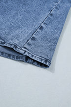 Ashleigh Blue Buttoned Front Slit Denim Vest