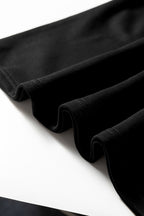Black Varsity Contrast Banded Sleeve Shift Sweatshirt Dress