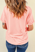 Pink Vibrant Easter Bunny Patchwork Printed T Shirt