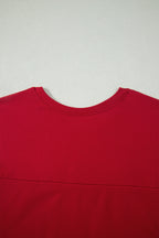 Racing Red Solid Color Cropped Tank Top and Jogger Pants Set