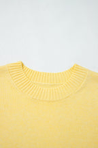 Yellow Cream Large Armhole Side Slit Loose Sweater Vest