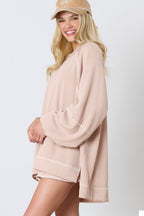 Jet Stream Corded Lantern Sleeve Top High Waist Ruffled Mini Skort Set
