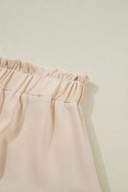 Parchment Plus Size Frilled Elastic Waist Lace Trim Boho Ruffled Shorts