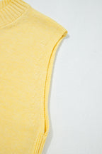 Yellow Cream Large Armhole Side Slit Loose Sweater Vest
