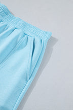 Myosotis Half Zip High Neck Tee Athleisure Short Set