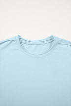 Myosotis Solid Color Round Neck Casual T Shirt