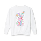 Easter Floral Bunny Crewneck Sweatshirt — Pink Bow Spring Pullover