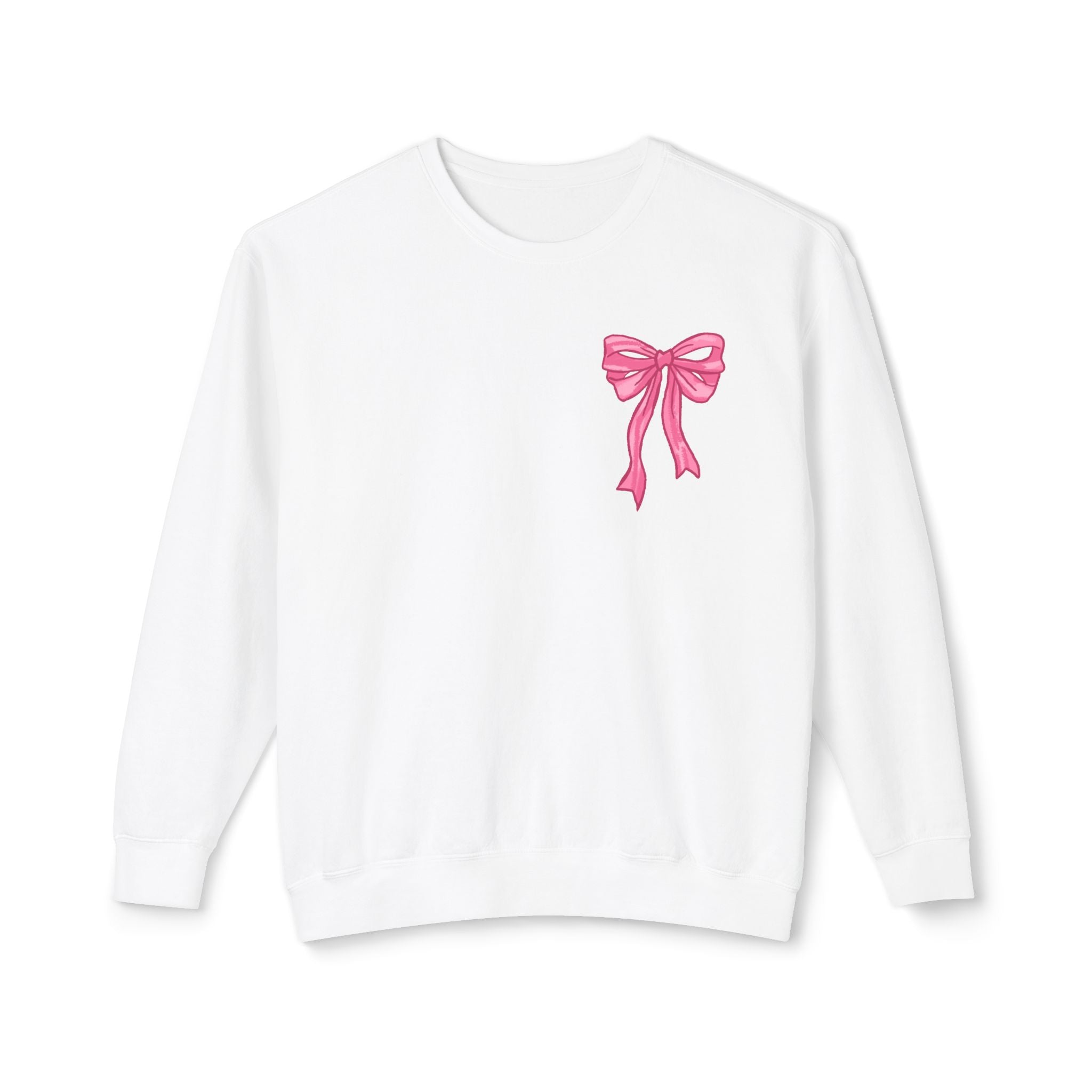 Easter Floral Bunny Crewneck Sweatshirt — Pink Bow Spring Pullover