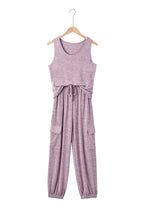 Orchid Bouquet Casual Tank Top Drawstring Jogger Pants 2pcs Outfit