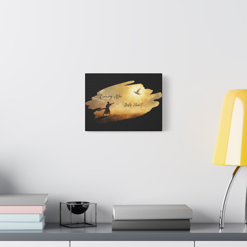 Religious Canvas Art — "Running After God's Heart" Matte Stretched Wall Art