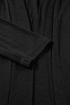 Black Split Long Cardigan and Skinny Pants Lounge Set