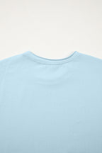 Myosotis Solid Color Round Neck Casual T Shirt