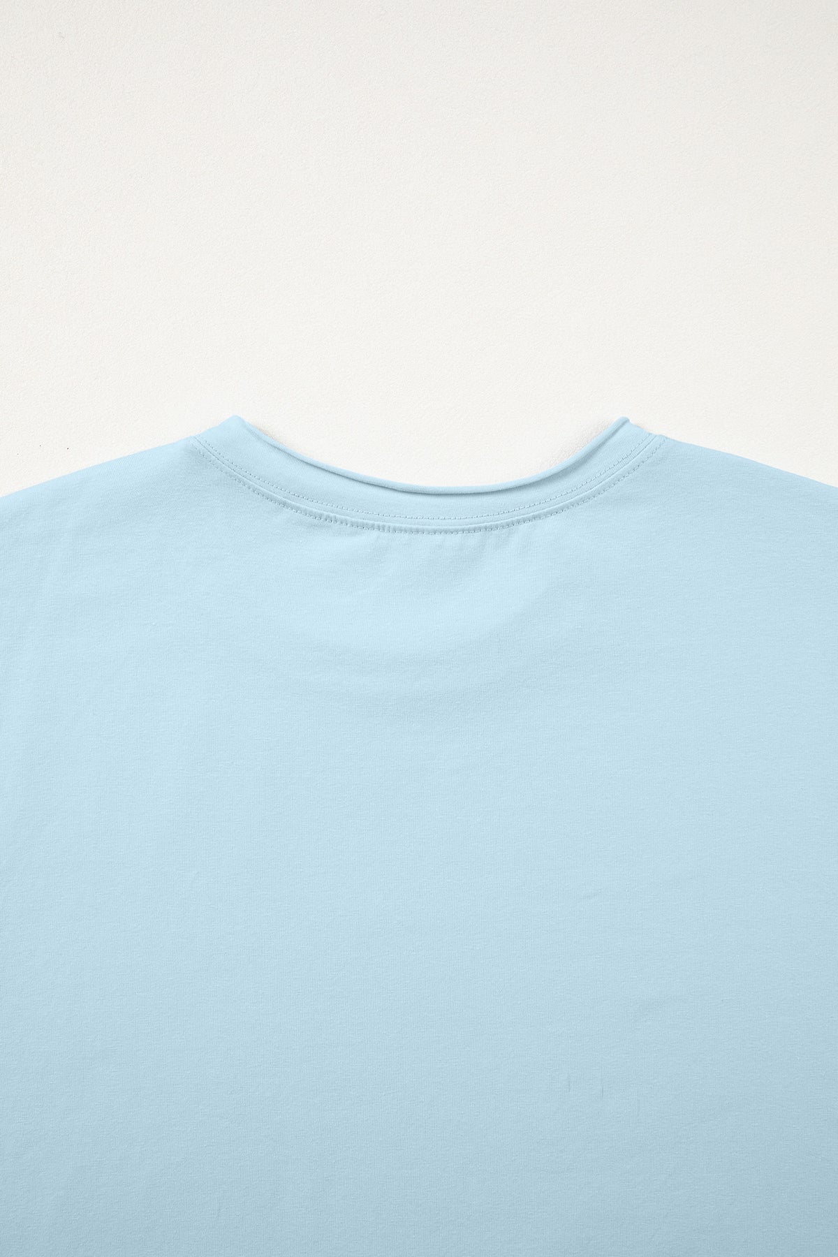 Myosotis Solid Color Round Neck Casual T Shirt
