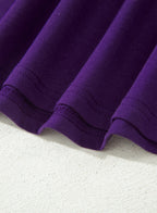 Tillandsia Purple Casual Plain Crew Neck Tee