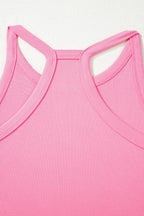 Sachet Pink Slim Ribbed Tank Top and Sweatpants Set