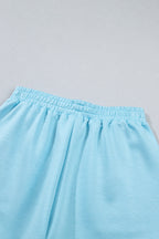 Myosotis Half Zip High Neck Tee Athleisure Short Set