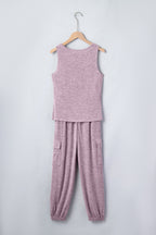 Orchid Bouquet Casual Tank Top Drawstring Jogger Pants 2pcs Outfit