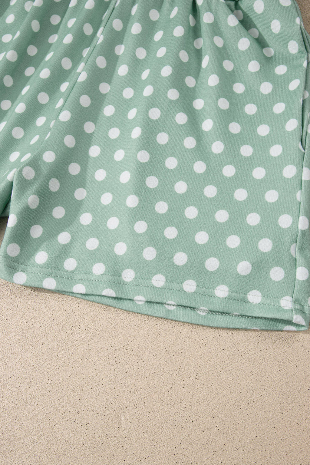Green Polka Dot Print Short Set