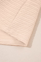 Apricot Textured V Neck T Shirt and Shorts Set