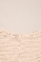 Apricot Textured V Neck T Shirt and Shorts Set