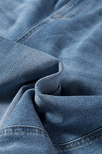 Dusk Blue Adjustable Buckle Barrel Denim Overalls