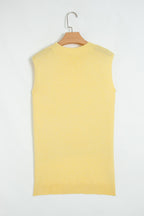 Yellow Cream Large Armhole Side Slit Loose Sweater Vest