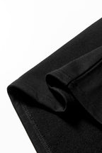 Black Varsity Contrast Banded Sleeve Shift Sweatshirt Dress