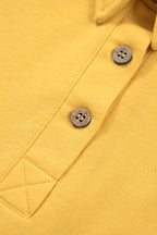 Banana Cream Loose Polo Tee Elastic Waist 2pcs Short Set